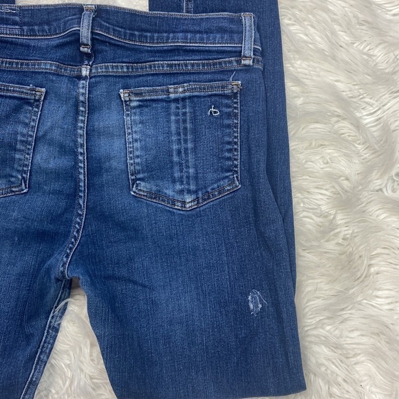 Rag & Bone Dark Wash High Rise Skinny Jeans - Picture 4 of 10